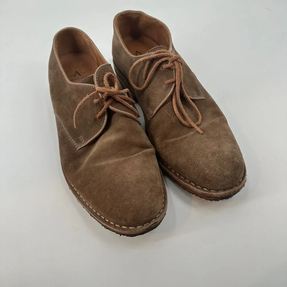 Aquatalia Tan Suede Oxford Lace Up Mens‎ Shozes US 9.5 Brown Portugal